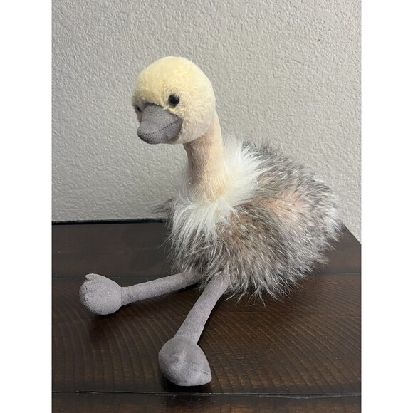 Purely Luxe OSTRICH 17" Plush Toy Sparkle Gray White Bird 2018 Stuffed Animal - Picture 1 of 9